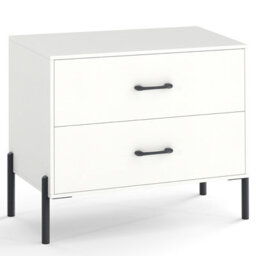 Gainoom 2 Drawers Dresser White Bedside Table Nightstand With 2 Removable Drawers - thumbnail 1