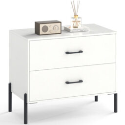 Gainoom 2 Drawers Dresser White Bedside Table Nightstand With 2 Removable Drawers - thumbnail 9