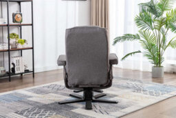 Evre Armchair With Foot Stool Fabric Silver With Recline Swivel Padding - thumbnail 3