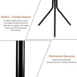 Heavy Duty 9-Hook Freestanding Coat Rack & Clothes Organiser - White Steel - thumbnail 6