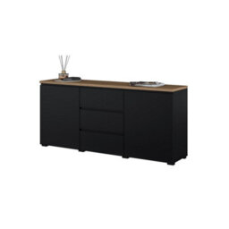 Arte Modo 150Cm Sideboard Cabinet - Black & Oak Mauvella, Compact Storage With Sleek Lines - thumbnail 5