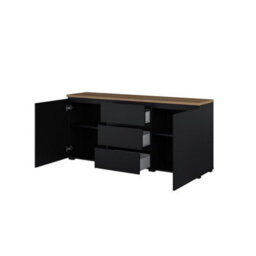 Arte Modo 150Cm Sideboard Cabinet - Black & Oak Mauvella, Compact Storage With Sleek Lines - thumbnail 3