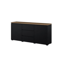 Arte Modo 150Cm Sideboard Cabinet - Black & Oak Mauvella, Compact Storage With Sleek Lines - thumbnail 2