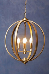 Orsina Antique Brass Pendant Light, Overlapping Ring Chandelier With 4 Lights, Metal Ceiling Light Fixture - thumbnail 2