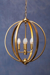 Orsina Antique Brass Pendant Light, Overlapping Ring Chandelier With 4 Lights, Metal Ceiling Light Fixture - thumbnail 3