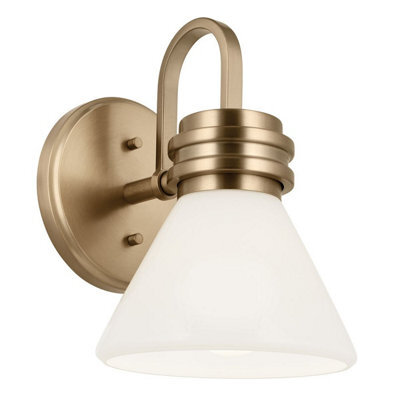 Luminosa Lighting Elstead Kichler Farum Bathroom Wall Lamp Classic Champagne Bronze 3000K Ip44 1X G9 - image 1