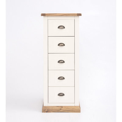 Cabinet Bits Tropea 5 Drawer Narrow Chest Of Drawers Brass Cup Handle - image 1