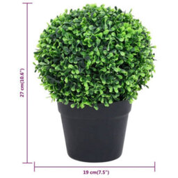 Vidaxl Artificial Boxwood Plants 2 Pcs With Pots Ball Shaped Green 27 Cm - thumbnail 6