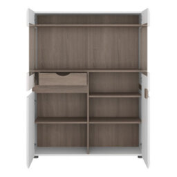 Furniture To Go Chelsea Low Display Cabinet 109Cm Wide In White With Oak Trim - thumbnail 2