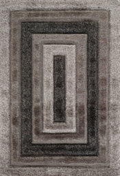 Modern Soft Bordered Shimmer Shaggy Area Rugs Grey 80X150 Cm - thumbnail 2