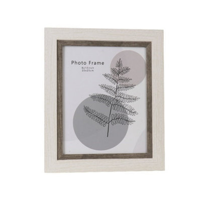 Straits White & Brown Wood Photo Frame - 8X10