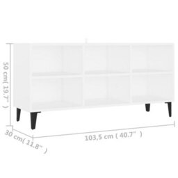 Berkfield Tv Cabinet With Metal Legs White 103.5X30X50 Cm - thumbnail 6