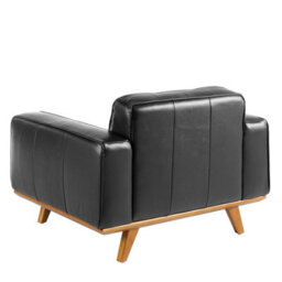 Angel Cerda Elegant Black Leather Chester Armchair For Modern Living Rooms - thumbnail 6