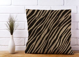 Warren Reed Designer Golden Zebra Print Cushions 45Cm X 45Cm - thumbnail 2