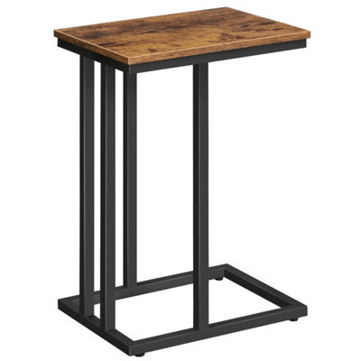C Shaped Side Sofa End Coffee Snack Table Metal Frame - image 1