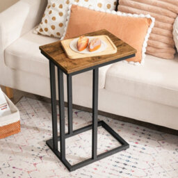 C Shaped Side Sofa End Coffee Snack Table Metal Frame - thumbnail 5