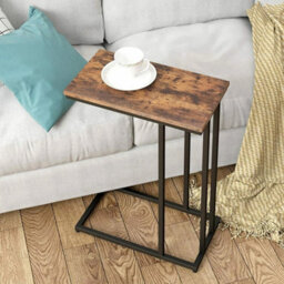 C Shaped Side Sofa End Coffee Snack Table Metal Frame - thumbnail 3