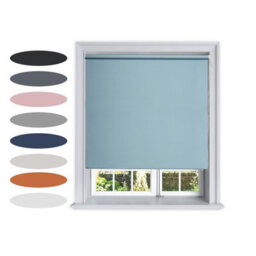 Lister Cartwright Blackout Plain Roller Blinds Windows Blind Child Safety Included (Blue, 60 Cm Width X 160 Cm Drop)