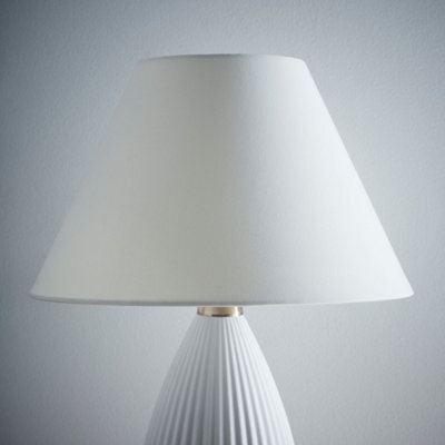 "K Living 12"" Cream Textured Linen Fabric Coolie Lampshade Modern Table Lamp And Floor Lamp Cone Light Shade" - image 1