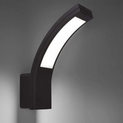 CGC Lighting Cgc Outdoor Wall Light Grey Garden Porch Security Led Integrated Curved - image 1