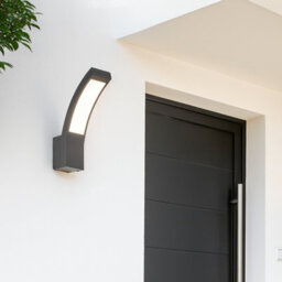 CGC Lighting Cgc Outdoor Wall Light Grey Garden Porch Security Led Integrated Curved - thumbnail 6