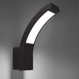 CGC Lighting Cgc Outdoor Wall Light Grey Garden Porch Security Led Integrated Curved - thumbnail 1