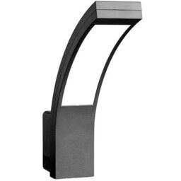 CGC Lighting Cgc Outdoor Wall Light Grey Garden Porch Security Led Integrated Curved - thumbnail 2