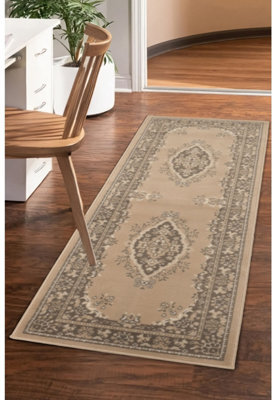 Melrose Colorama Traditional Natural Design Area Runner Rug 067/300Cm - image 1