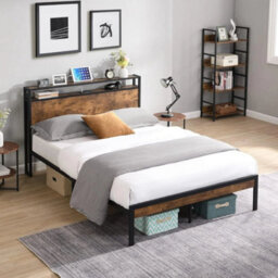 Double Bed Frame With Charging Station And 2-Tier Storage - thumbnail 3