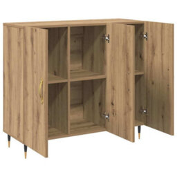 Berkfield Sideboard Brown 90 X 34 X 80 Cm Engineered Wood - thumbnail 5