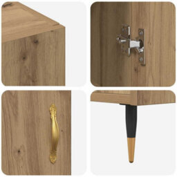 Berkfield Sideboard Brown 90 X 34 X 80 Cm Engineered Wood - thumbnail 9