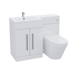 Nes Home Aric 1100mm Lh White Gloss Bathroom Basin Vanity With Wc & Rimless Btw Toilet - thumbnail 6