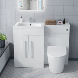 Nes Home Aric 1100mm Lh White Gloss Bathroom Basin Vanity With Wc & Rimless Btw Toilet - thumbnail 4