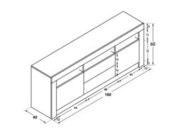 Furneo White Tv Stand 160Cm Unit Cabinet Matt & High Gloss Clifton 18 Blue Led Lights - thumbnail 3