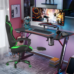 Alivio Ergonomic Gaming Chair With Massage Lumbar Cushion (Green) - thumbnail 5