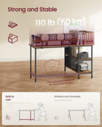 LEDREM L-Shaped Gaming Desk Desk With Monitor Stand, Drawers, Adjustable Shelf, Rustic Brown - thumbnail 7