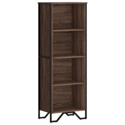 Berkfield Modern Bookcase Brown Oak 50X31X137.5 Cm Engineered Wood