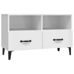 Walplus Tv Cabinet High Gloss White 80X36X50 Cm Engineered Wood - thumbnail 2