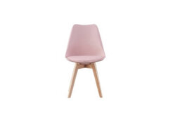 Mof Set Of 4 Pink Dining Chairs Wooden Legs Soft Cushion Pad Stylish Deluxe Retro Lounge Dining Office Eva - thumbnail 5