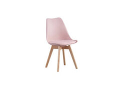 Mof Set Of 4 Pink Dining Chairs Wooden Legs Soft Cushion Pad Stylish Deluxe Retro Lounge Dining Office Eva - thumbnail 4