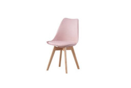 Mof Set Of 4 Pink Dining Chairs Wooden Legs Soft Cushion Pad Stylish Deluxe Retro Lounge Dining Office Eva - thumbnail 3