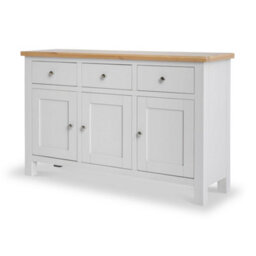 Farro Grey Large Sideboard Fully Assembled - Painted With Oak Top By Roseland Furniture - thumbnail 2