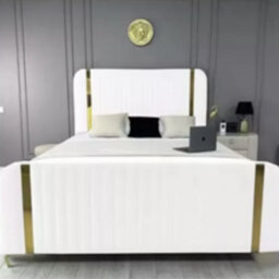Stratus Interiors Allegra Gold Panel Bed - Premium Gold Finish Luxury Bed Frame - Non Storage - Single - thumbnail 3
