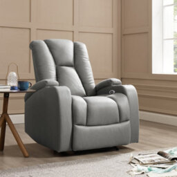 Home Detail Hannah 1 Seater Electric Recliner, Dark Grey Air Leather - thumbnail 2