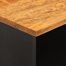 Berkfield Durable Tv Cabinet Brown And Black 100X33.5X46 Cm Solid Wood Mango - thumbnail 8