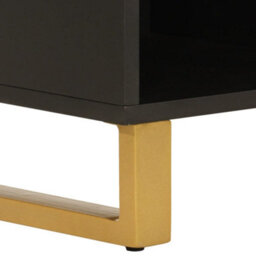 Berkfield Durable Tv Cabinet Brown And Black 100X33.5X46 Cm Solid Wood Mango - thumbnail 9