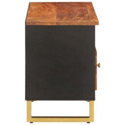 Berkfield Durable Tv Cabinet Brown And Black 100X33.5X46 Cm Solid Wood Mango - thumbnail 5