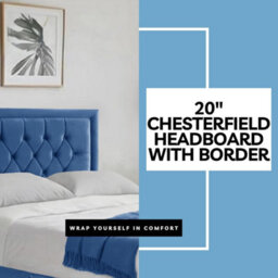 Blue Plush 3Ft Single Bed With Matttress  2 Storage Drawers And 20 Inch Borderd Headboard - thumbnail 4