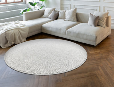 RugsX Carpet Casablanca Loom Circle Silver, Loop, Soft Indoor & Outdoor Circle 100 Cm - image 1