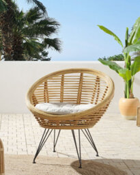 Beliani Garden Chair Maratea Rattan Natural - thumbnail 2